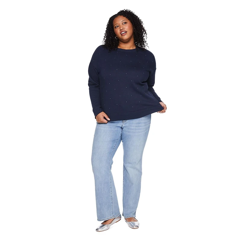 Chandail à encolure ras du cou George Plus pour femmes Tailles 1X-4X