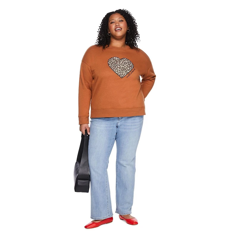 Chandail à encolure ras du cou George Plus pour femmes Tailles 1X-4X