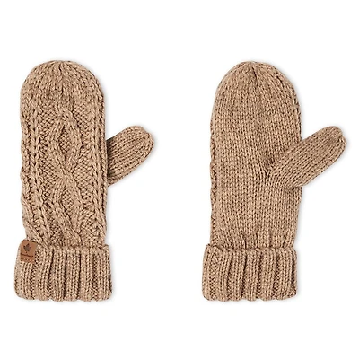 Mitaines en maille torsadée Canadiana pour filles