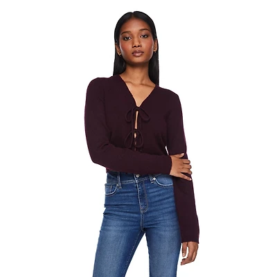 No Boundaries Women's Tie Front Cardigan, Sizes XS-XXL