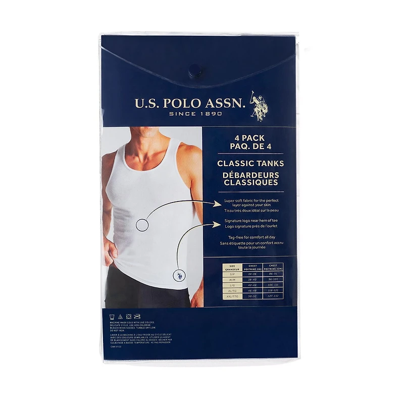 U.S. POLO ASSN. 4 Pack Classic Tanks