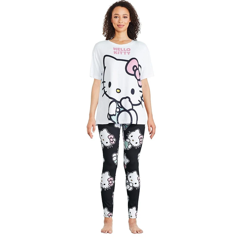 Pyjama 2 pièces Hello Kitty pour femmes Tailles TP–TG