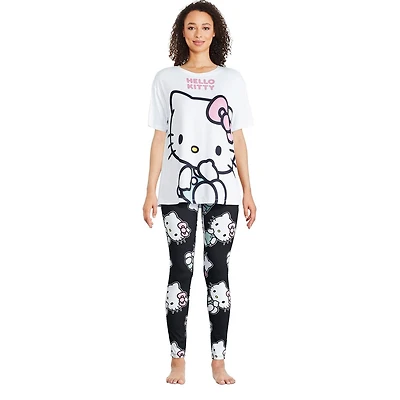 Pyjama 2 pièces Hello Kitty pour femmes Tailles TP–TG
