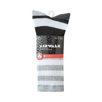 Airwalk Mens 3pk Crew Socks, Fits shoe sizes 7-11