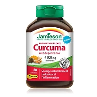 Jamieson Curcuma avec du poivre noir 4,000 mg 60 gélules