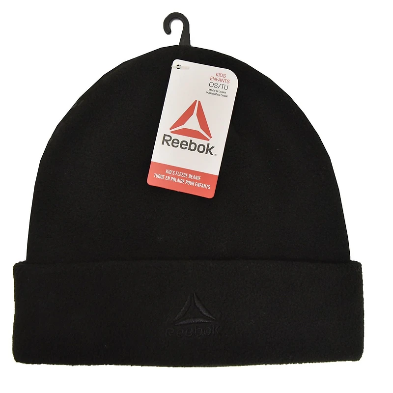 Tuque Reebok pour garçon en 100%  polyester polaire 100 %. Extensible et doux au toucher, avec logo Reebok brodé. Taille universelle
