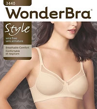 WonderBra Breathable Spacer Cup Wireless Bra, Size 36C- 42DD