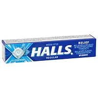 HALLS Regular Cough Drops, Throat Lozenges, Sore Throat Relief, Mentho-Lyptus, 9 Lozenges