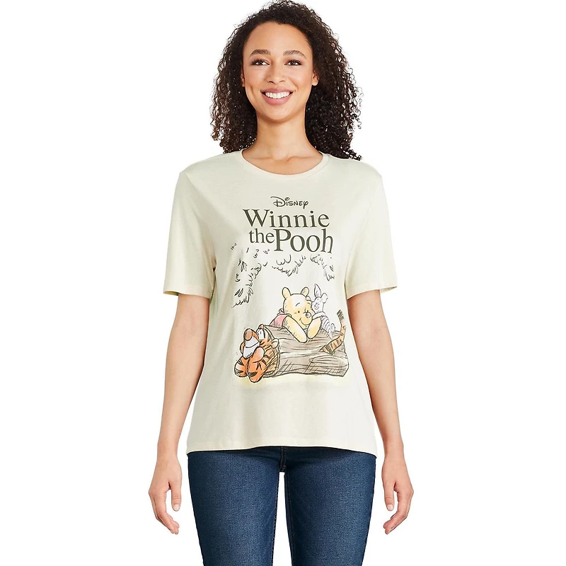 Disney Women's Winnie the Pooh Short Sleeve Tee, Sizes XS-XL