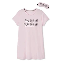 George Plus Women's Nightshirt with Eye Mask
