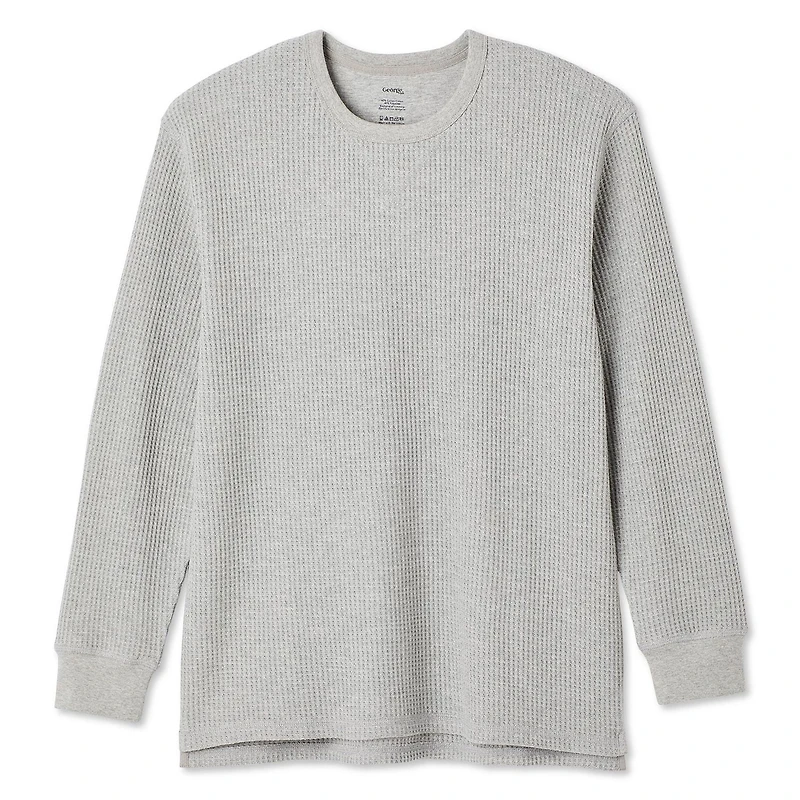 Chandail à encolure ras du cou à motif gaufré George pour hommes Tailles P-TTG