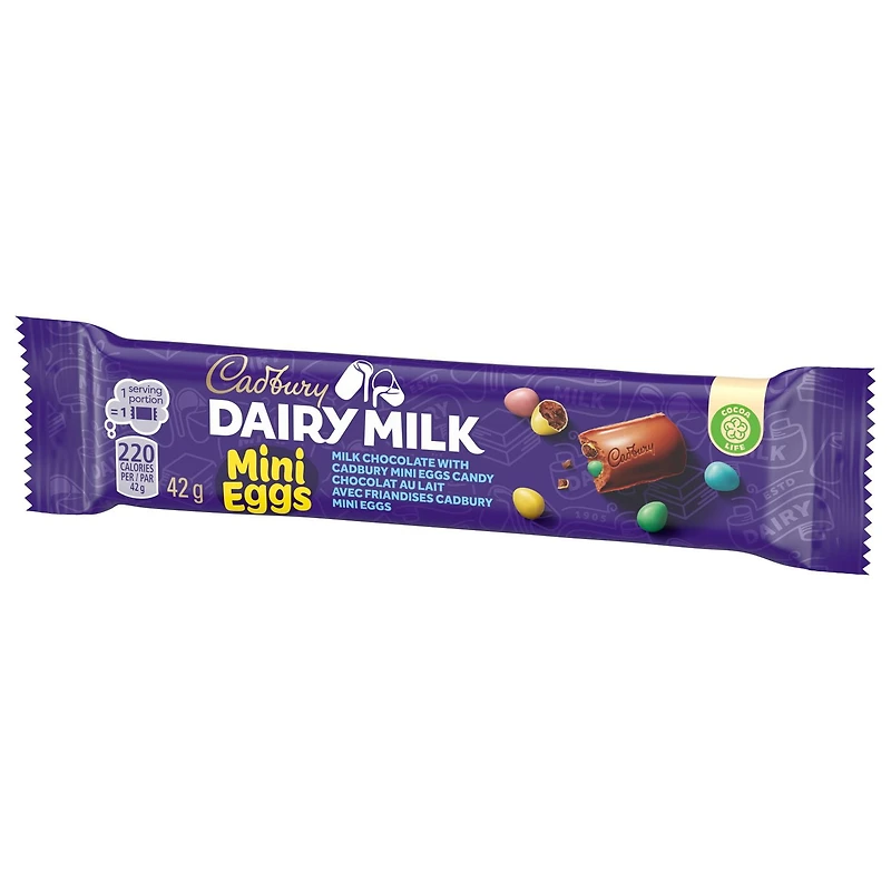 Cadbury Dairy Milk, chocolat au lait avec friandises Cadbury Mini Eggs, tablettes de chocolat