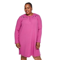 Chemise de nuit col Henley Iyla pour femmes plus