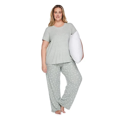 George Women's Plus Pajama 2-Piece Set, Sizes 1X-4X