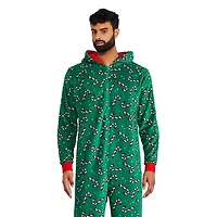 Grenouillères en peluche avec imprimé de cannes de bonbon George pour toute la famille