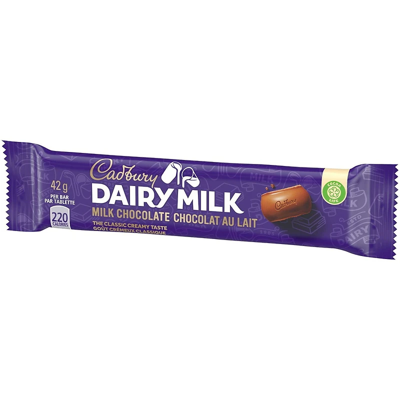 Cadbury Dairy Milk, Milk Chocolate, The Classic Creamy Taste, Chocolate Bar, 42 g, 42 g