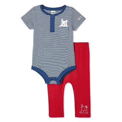 Love Ellen DeGeneres Baby Boys' Organic Cotton Bodysuit and Pant Set