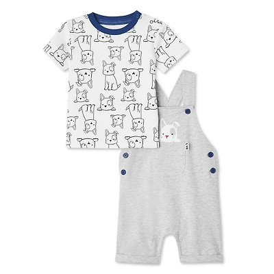 Love Ellen DeGeneres Baby Boys' Organic Cotton 2-Piece Shortall Set