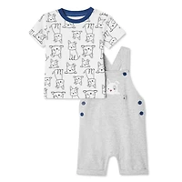 Love Ellen DeGeneres Baby Boys' Organic Cotton 2-Piece Shortall Set