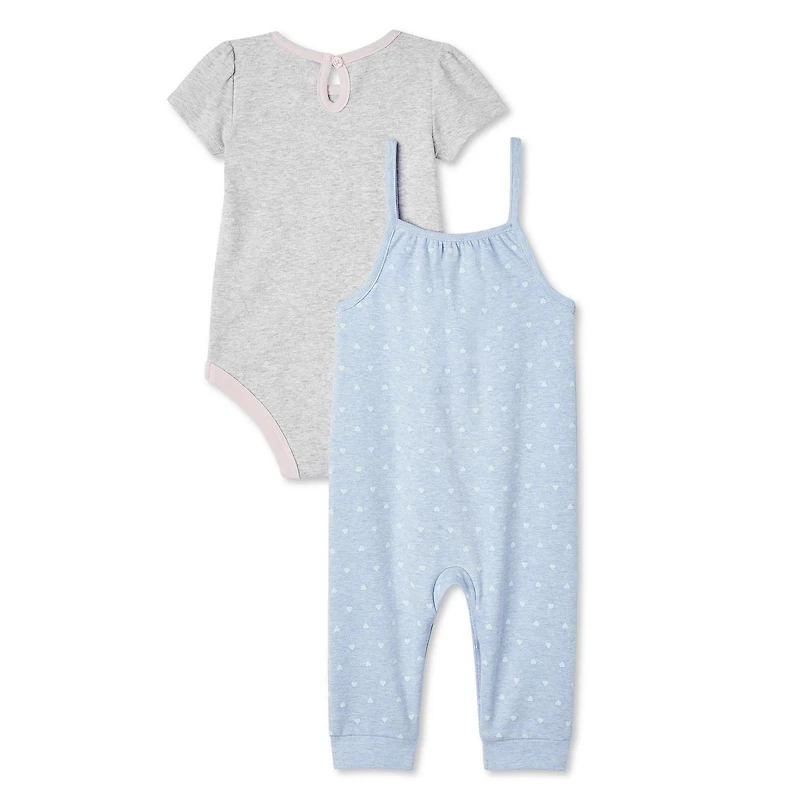 Love Ellen DeGeneres Baby Girls' Organic Cotton 2-Piece Romper Set