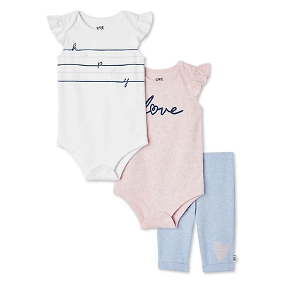 Love Ellen DeGeneres Baby Girls' Organic Cotton Legging and Bodysuits Set