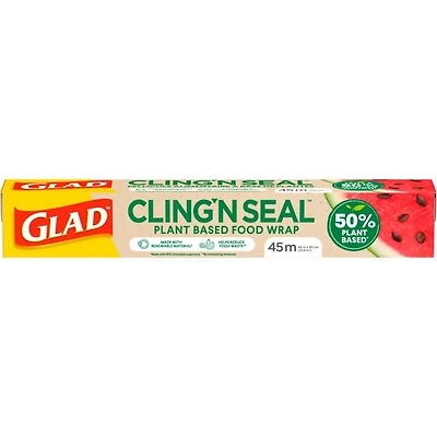 Pellicule alimentaire Cling’n Seal de Glad® faite à 50 % de matières végétales