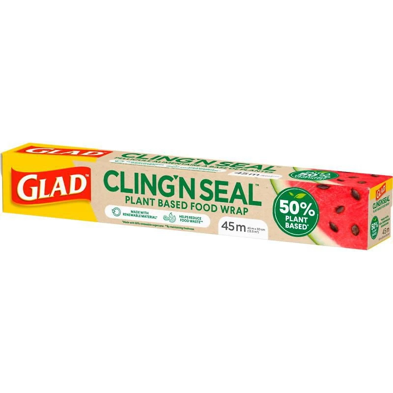Glad 50% Plant-Based Cling ‘N Seal Food Wrap