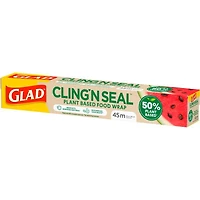 Glad 50% Plant-Based Cling ‘N Seal Food Wrap