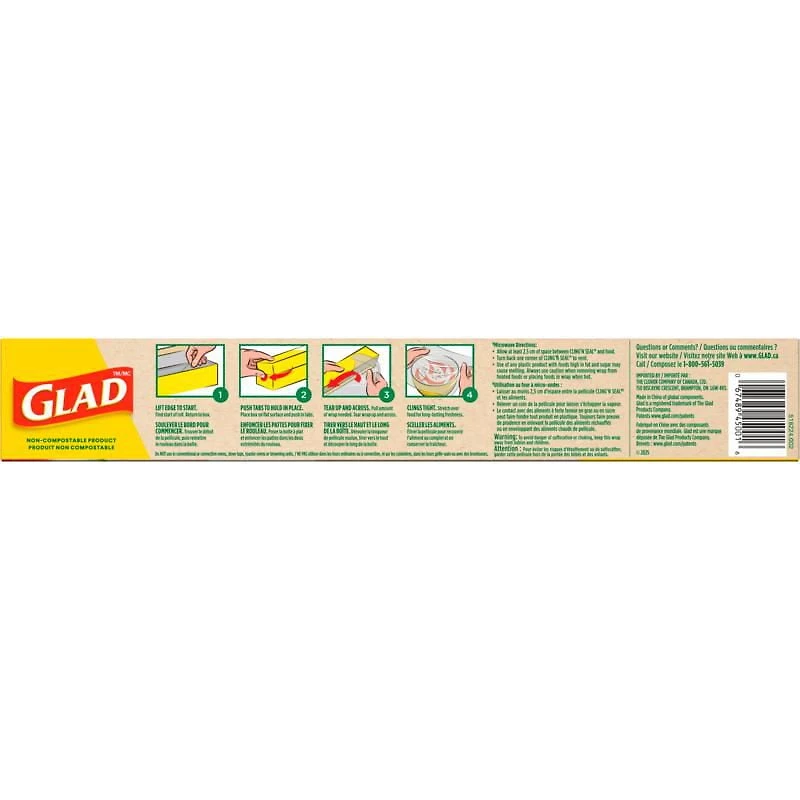 Glad 50% Plant-Based Cling ‘N Seal Food Wrap