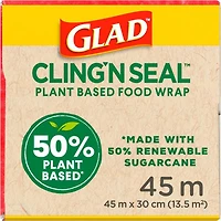 Glad 50% Plant-Based Cling ‘N Seal Food Wrap