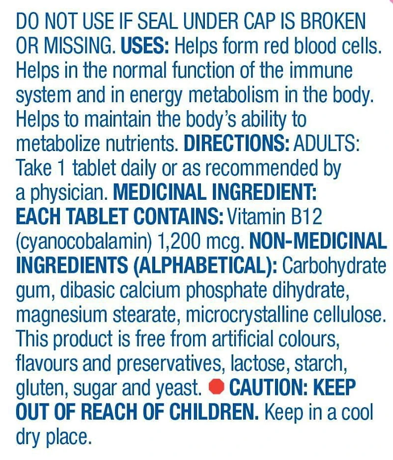 Equate Libération prolongée Vitamine B12