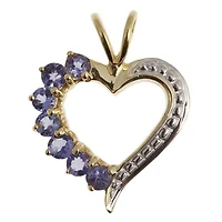 Sterling Silver Gold plated genuine tanzanite heart Pendant