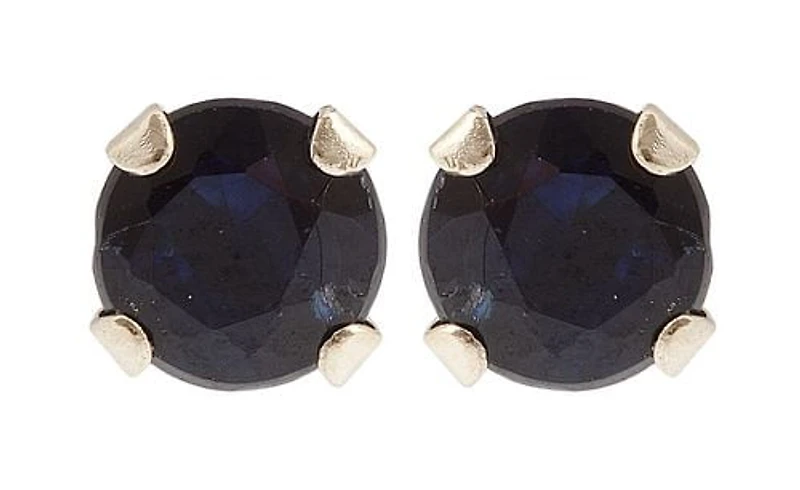 10kt Yellow Gold 3 mm genuine Sapphire stud Earrings