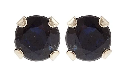 10kt Yellow Gold 3 mm genuine Sapphire stud Earrings