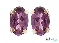 10kt Yellow Gold 5 x 3 mm genuine garnet stud Earrings