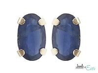 10kt Yellow Gold 5 x 3 mm genuine sapphire stud Earrings