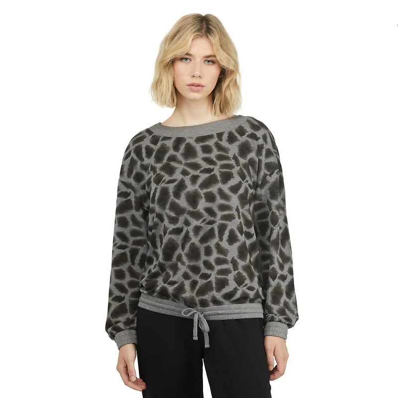 Haut imprimé en molleton de cotton MEXX à encolure dégagée pour femmes