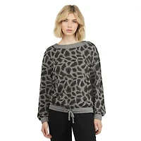 Haut imprimé en molleton de cotton MEXX à encolure dégagée pour femmes