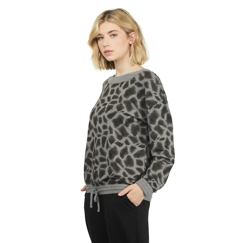 Haut imprimé en molleton de cotton MEXX à encolure dégagée pour femmes