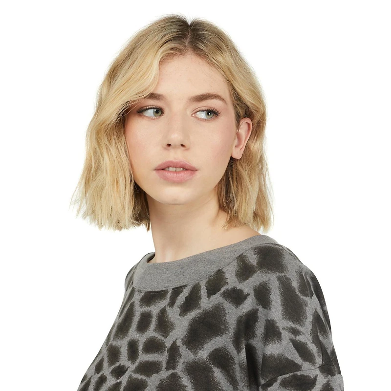 Haut imprimé en molleton de cotton MEXX à encolure dégagée pour femmes