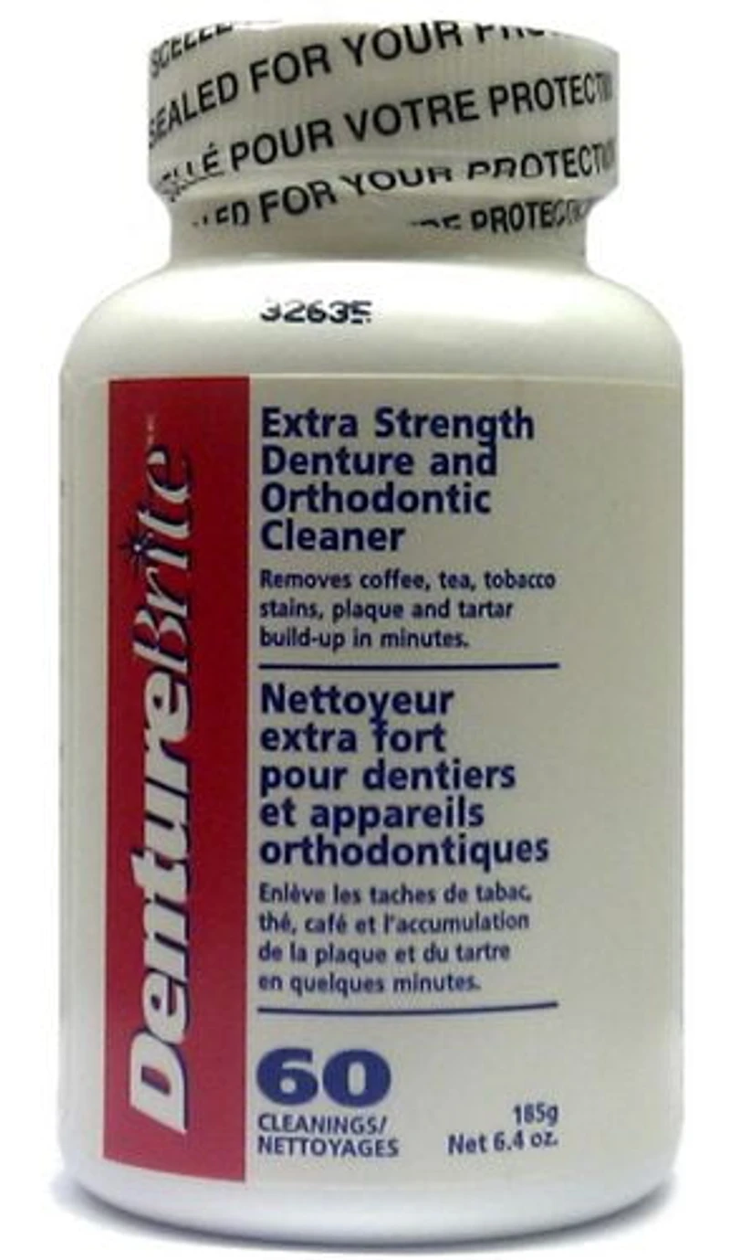 Denture Brite® Nettoyeur pour dentiers et appareils orthodontiques FORCE SUPPLÉMENTAIRE60S185G