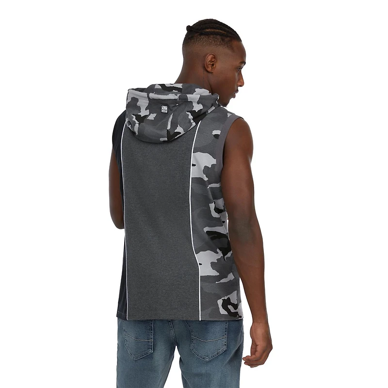Ecko Unltd Men’s Camouflage Colorblock Sleeveless Knit Hoodie