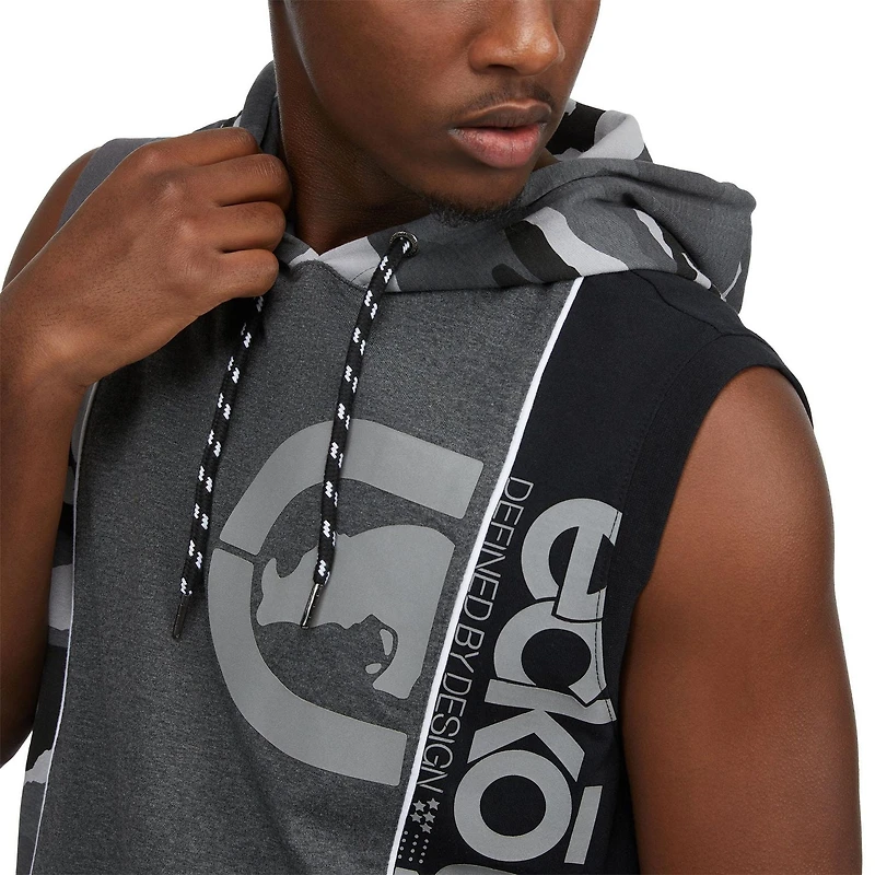 Ecko Unltd Men’s Camouflage Colorblock Sleeveless Knit Hoodie