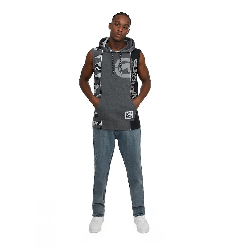 Ecko Unltd Men’s Camouflage Colorblock Sleeveless Knit Hoodie
