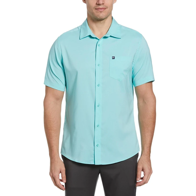 Men's Short Sleeve Solid Woven Shirt