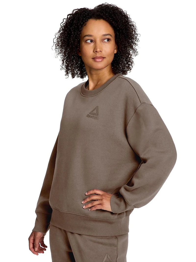 Reebok sweat à capuche ras du cou surdimensionné Weekender pour femme Tailles XS-2XL