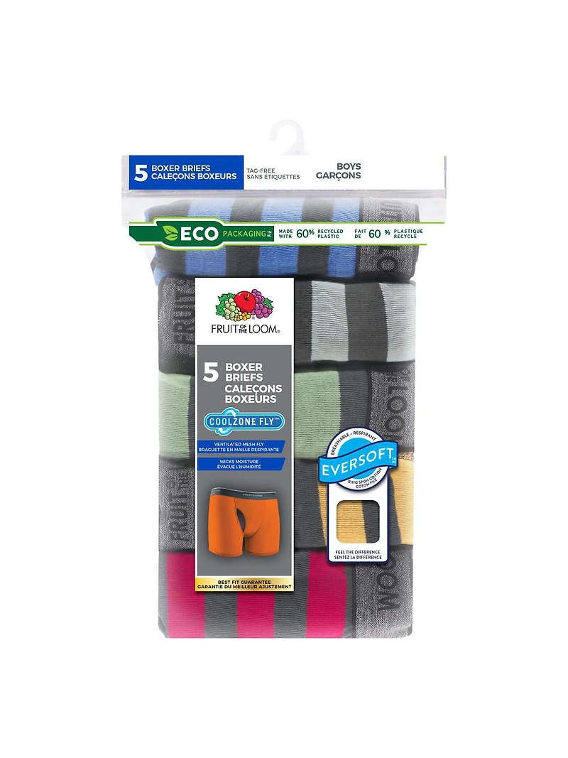 Boys' CoolZone Assorted Boxer Brief, 5 Pack