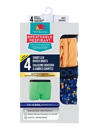 Boys' Breathable Micro-Mesh Assorted Short Leg Boxer Brief, 4 Pack, Sizes S-XL