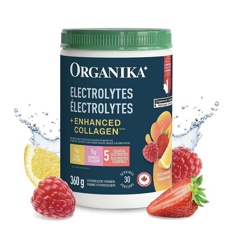 Organika Electrolytes Collagen Lemonberry 360g, Maximum hydration with essential nutrients