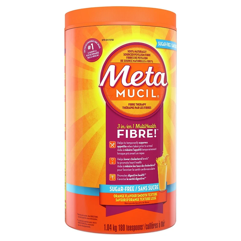 Metamucil 3 in 1 MultiHealth Fibre! Sugar-Free Fiber Suplement Powder